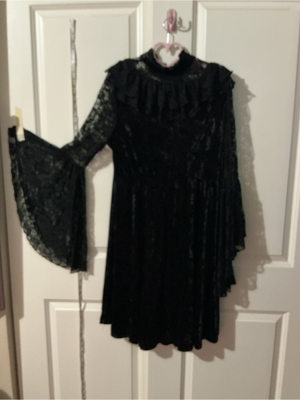 Rosegal Black Velvet Lace Midi Dress